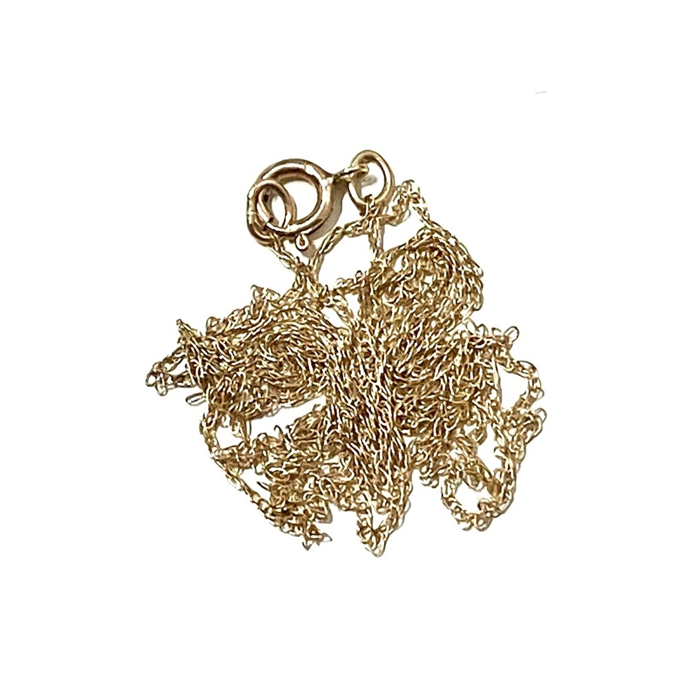 10K Gold Ultra Dainty Rope Chain Necklace 18”